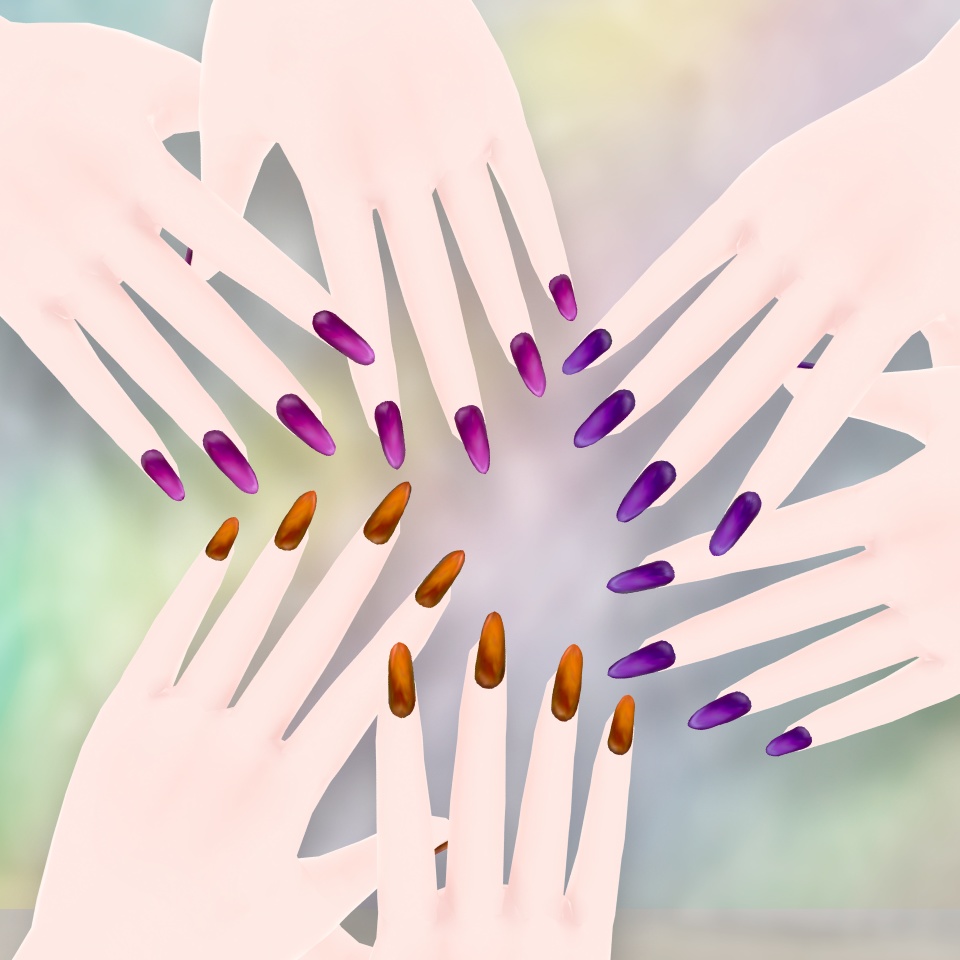 【無料有り / Partly FREE!】vroidのためのオーバルロングネイル Oval Long Nails 【 #vroid texture】