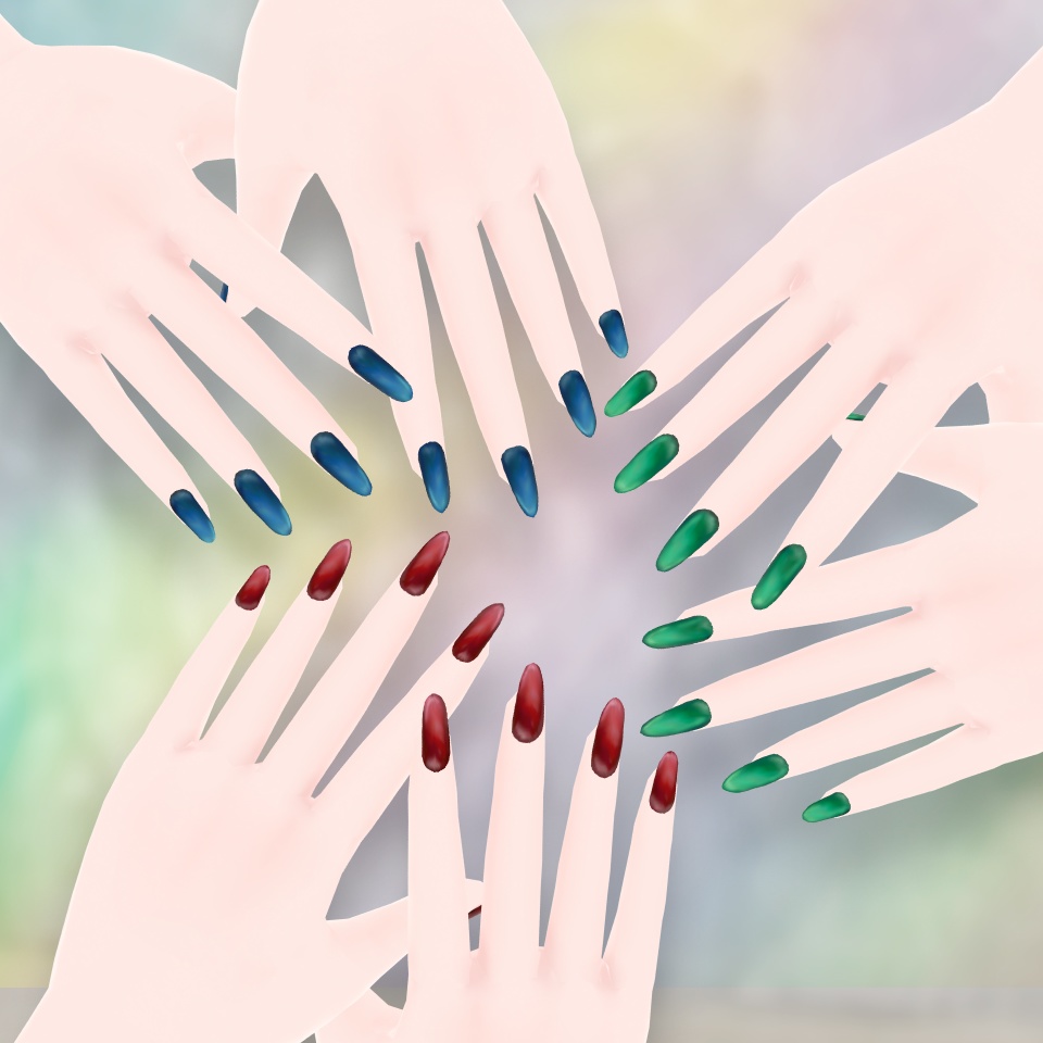 【無料有り / Partly FREE!】vroidのためのオーバルロングネイル Oval Long Nails 【 #vroid texture】