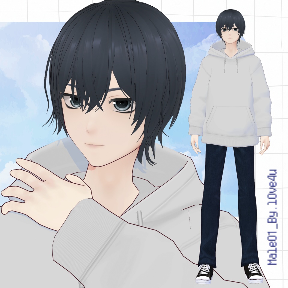 【無料】#VRoid モデル / Male01_By.l0ve4u 【VRoid / VRM model】  #l0ve4u_v