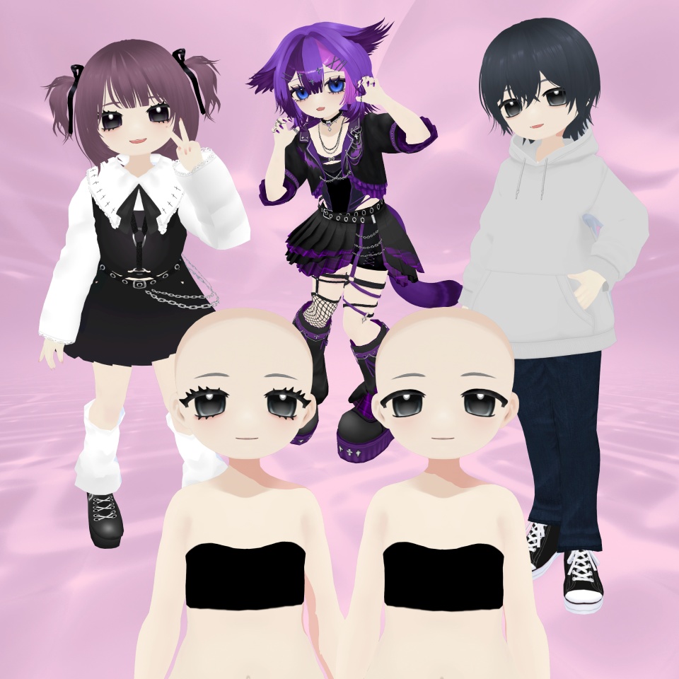 【VRoid / 3D】ChibiModel_By.l0ve4u / ちびキャラ素体【 #vroid 】