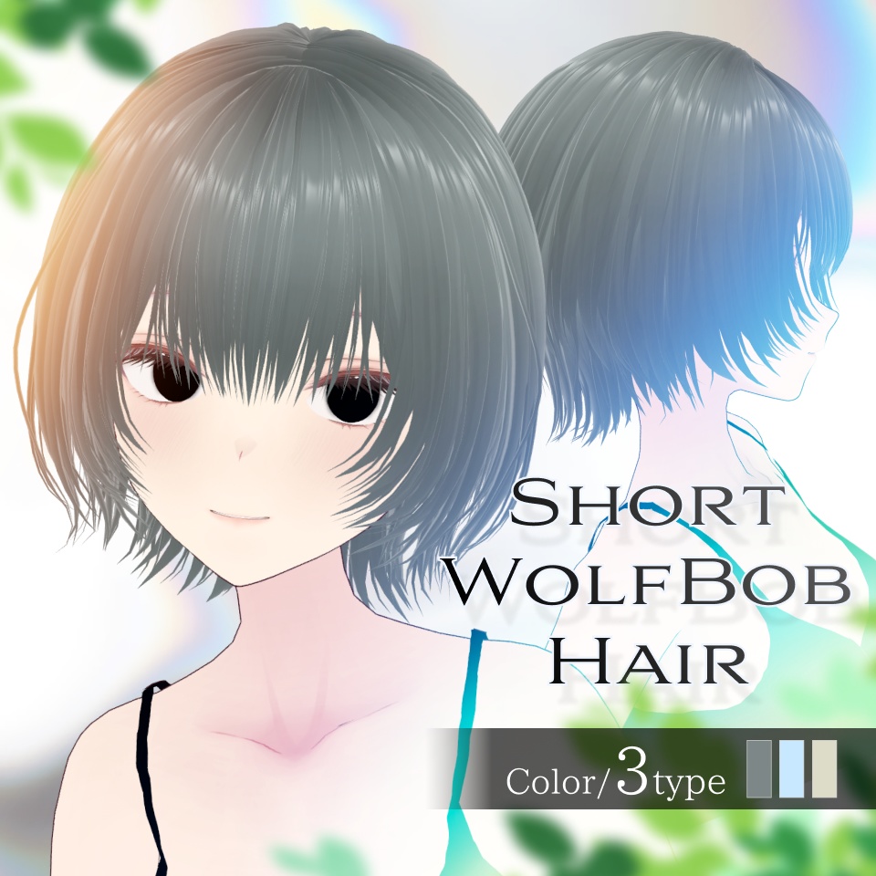 【期間限定無料 -10/31〆】Short Wolf Bob Hair / ショート ウルフボブ ヘアー【 #Vroid 】