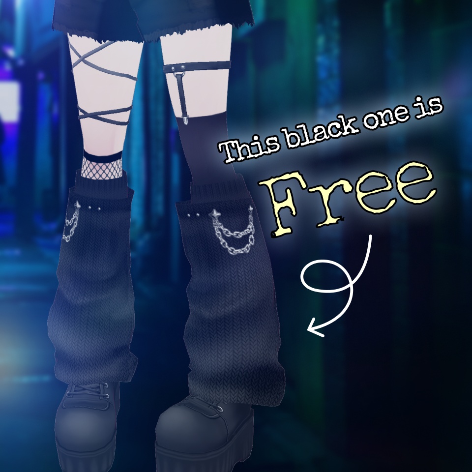 【無料有り / Partly FREE!】Knit Legwarmer + Leg Garters / レッグウォーマー + レッグガーター【 #VRoid 】