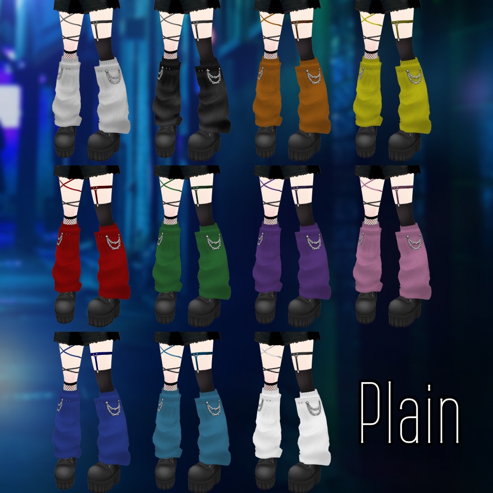 【無料有り / Partly FREE!】Knit Legwarmer + Leg Garters / レッグウォーマー + レッグガーター【 #VRoid 】