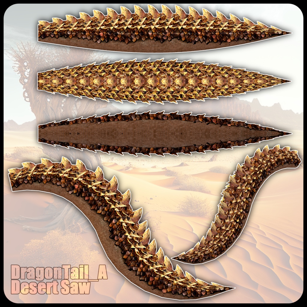 【DragonTail第1弾】DragonTail_ABC【3種類】3Dモデル衣装・装飾品