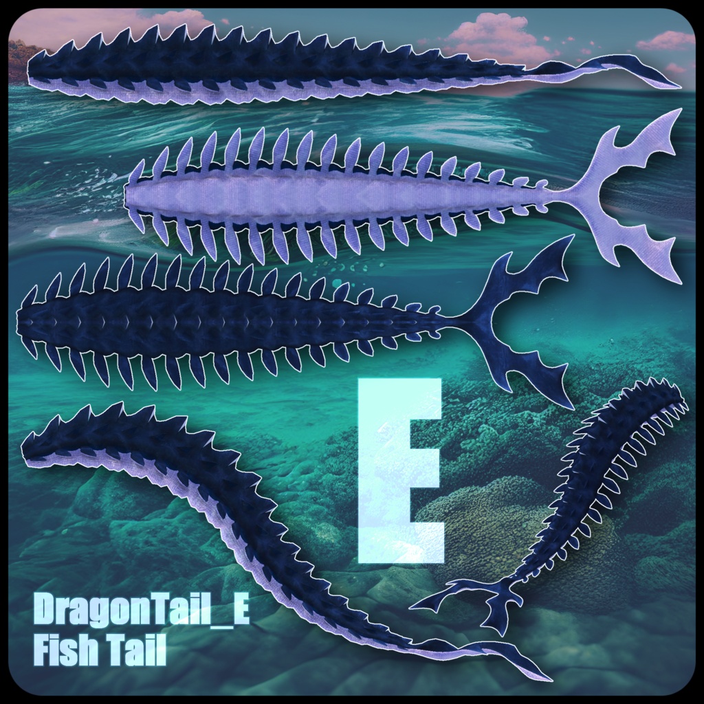 【DragonTail第2弾】DragonTail_DEF【3種類】3Dモデル衣装・装飾品