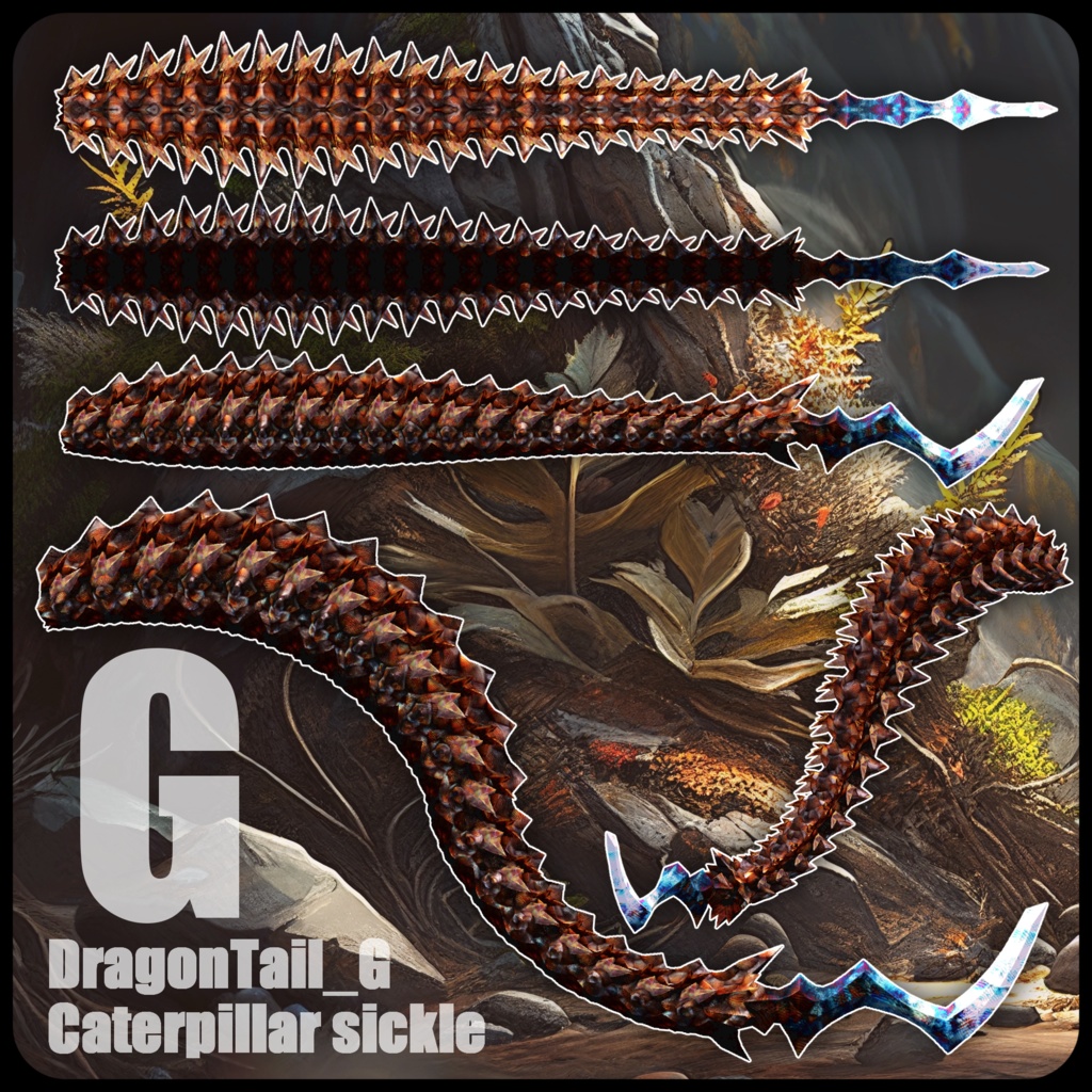 【DragonTail第3弾】DragonTail_GHI【3種類】3Dモデル衣装・装飾品