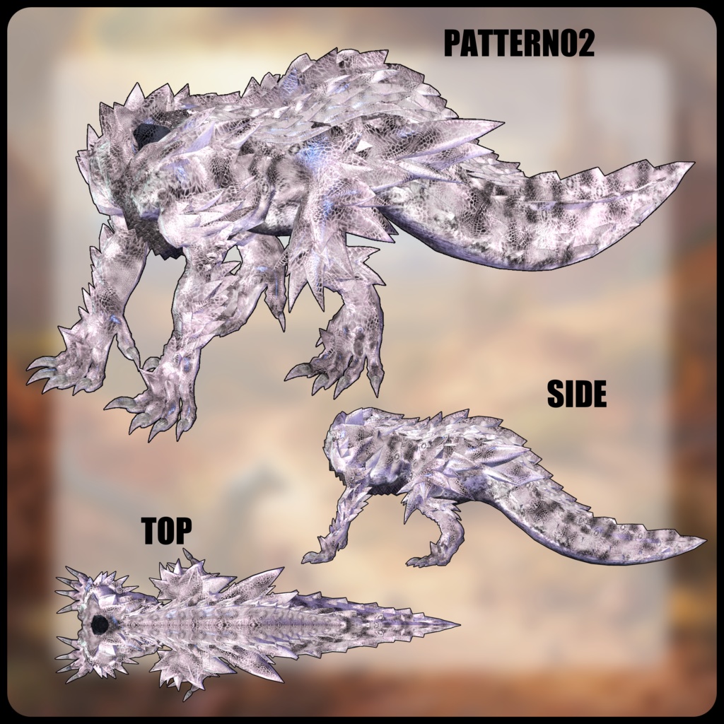 【DragonBodyシリーズ】A_四足獣竜【3Dモデル衣装・装飾品】