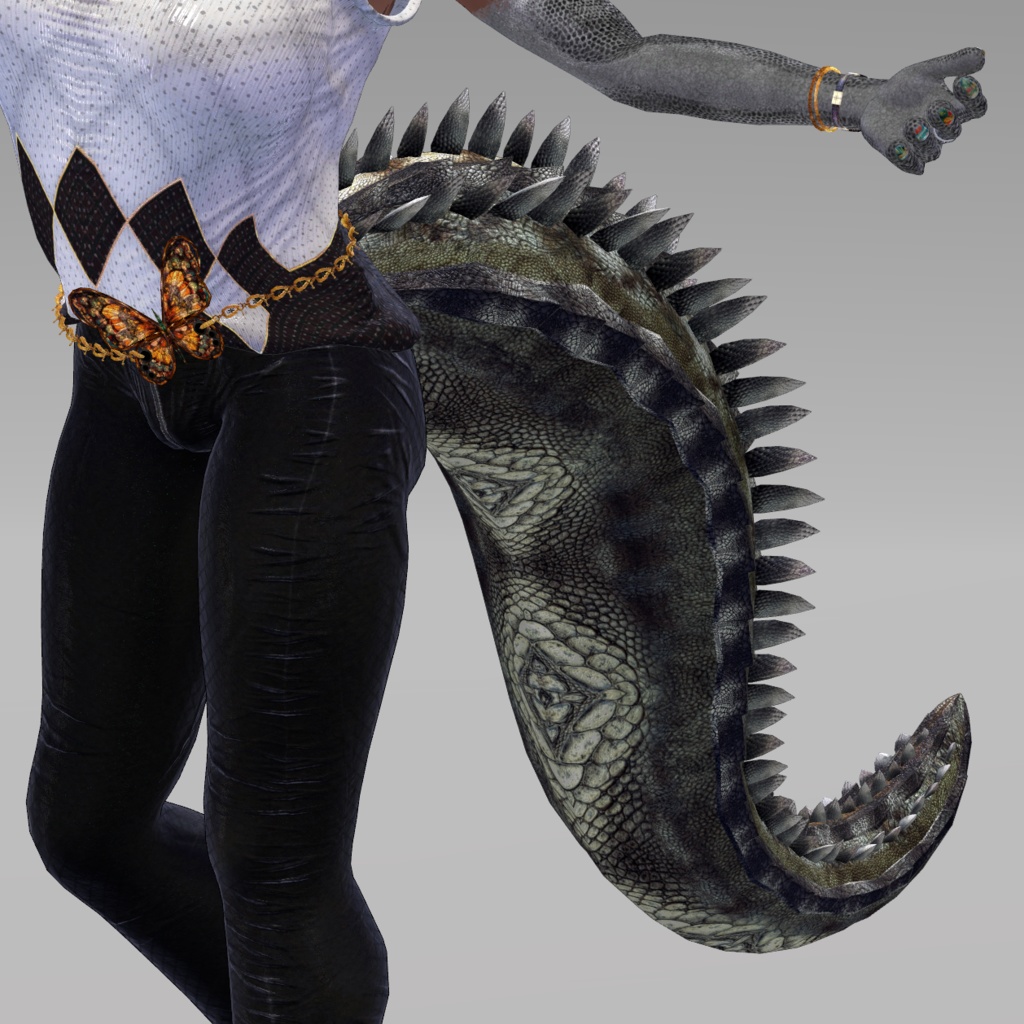 【DragonTailシリーズ】DragonTail_S【3Dモデル衣装・装飾品】