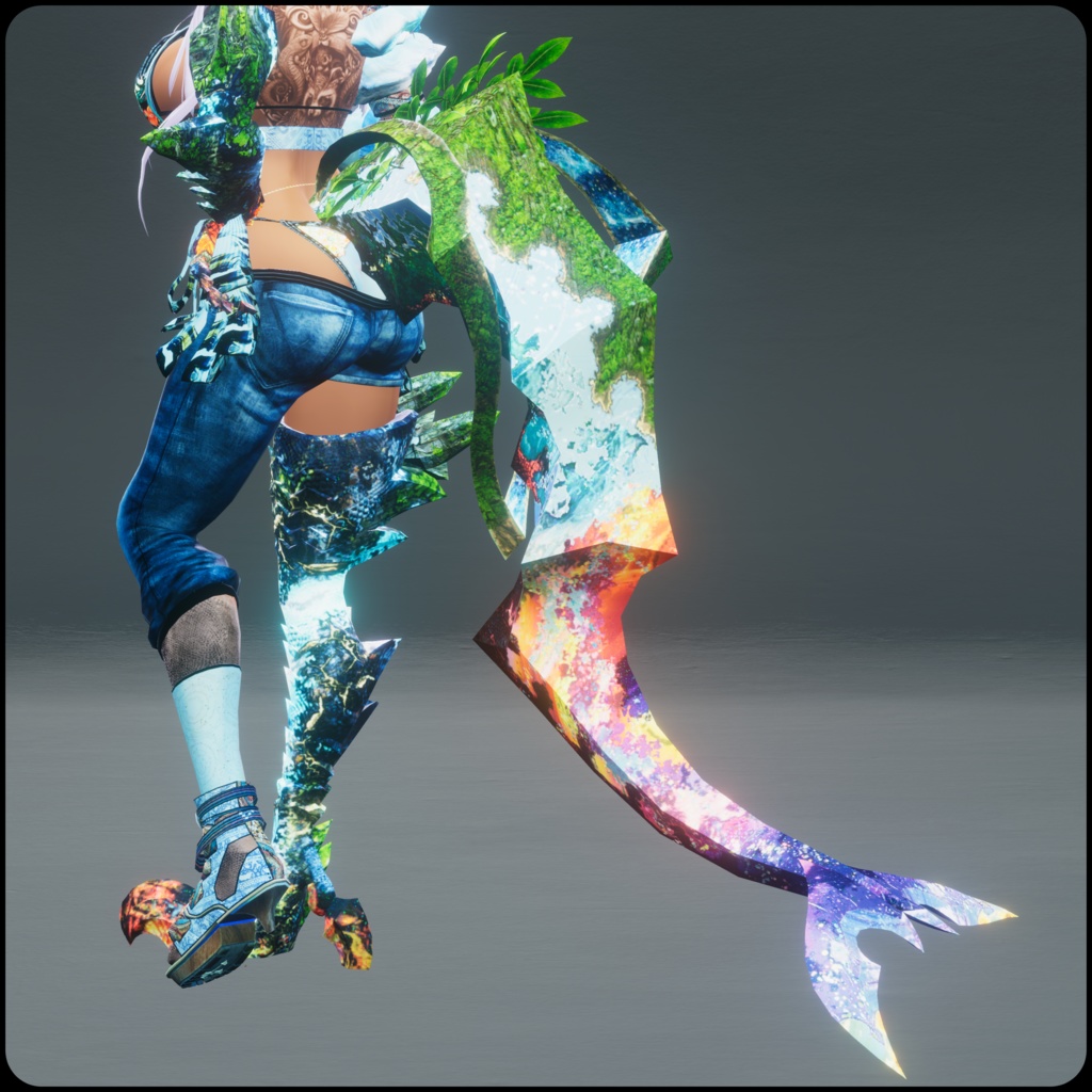 【夏季アイテム】DragonSummerSet_夏龍【3Dモデル衣装・装飾品】