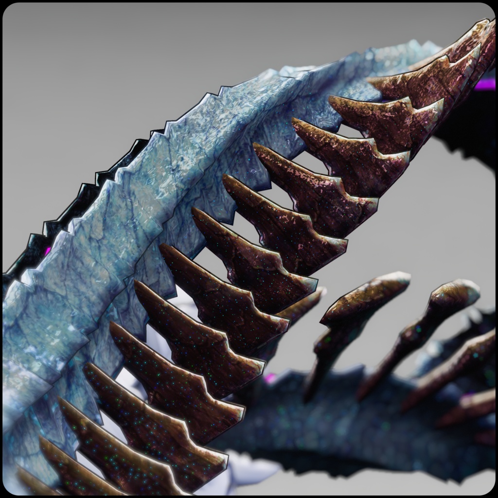 【DragonHornシリーズ】DragonHorn_J 白百足【3Dモデル衣装・装飾品】