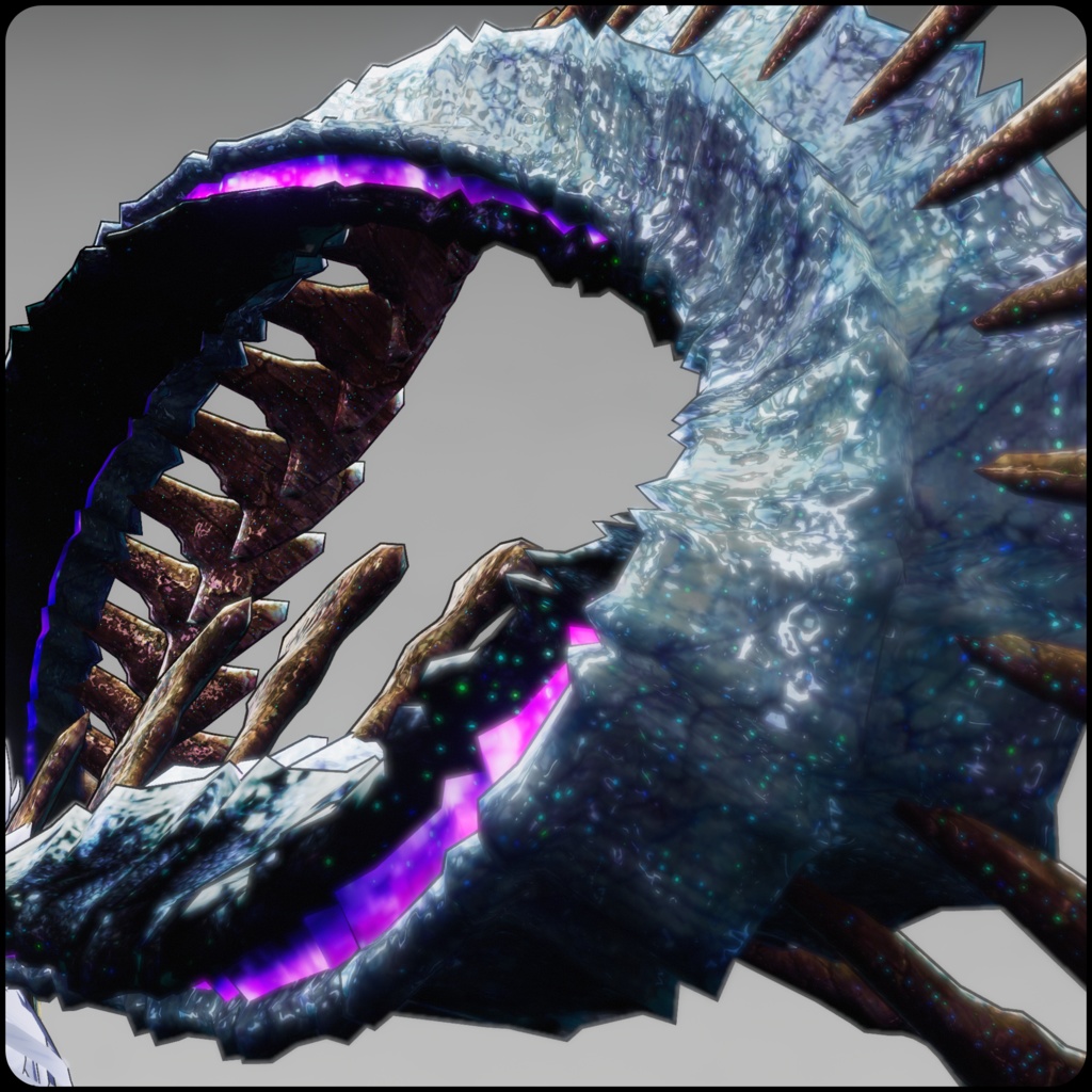 【DragonHornシリーズ】DragonHorn_J 白百足【3Dモデル衣装・装飾品】