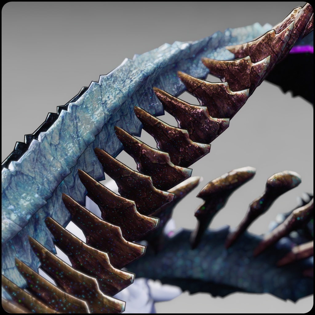 【DragonHornシリーズ】DragonHorn_J 白百足【3Dモデル衣装・装飾品】