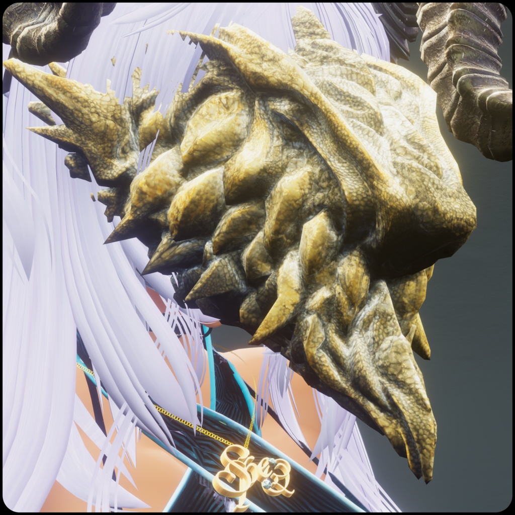 DragonFace_A【3Dモデル衣装・装飾品】