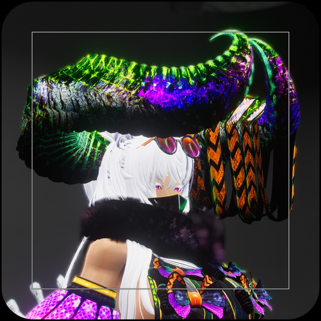 【DragonHornシリーズ】DragonHorn_K 道化の幻角【3Dモデル衣装・装飾品】