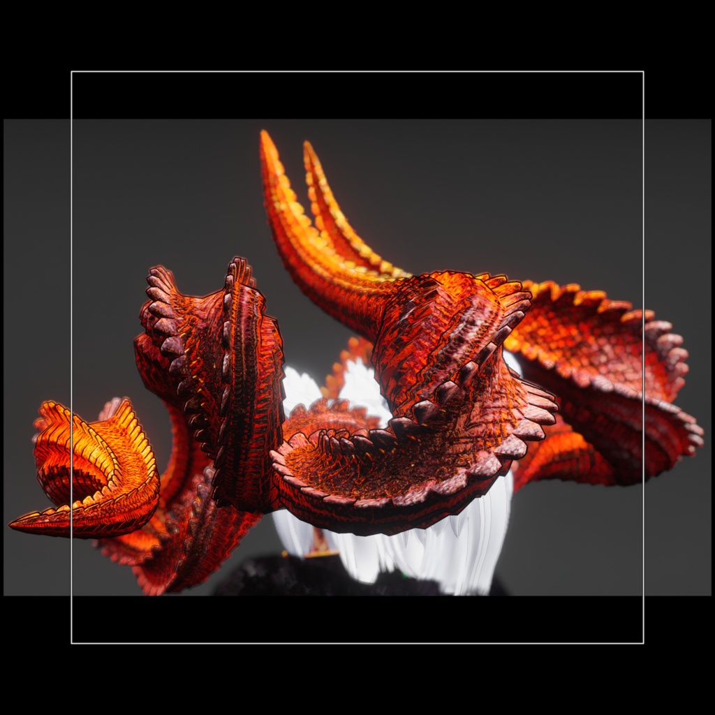 【DragonHornシリーズ】DragonHorn_L 新赫鱗【3Dモデル衣装・装飾品】