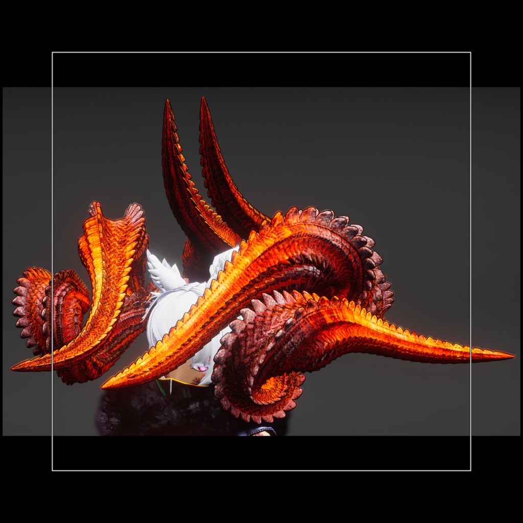 【DragonHornシリーズ】DragonHorn_L 新赫鱗【3Dモデル衣装・装飾品】