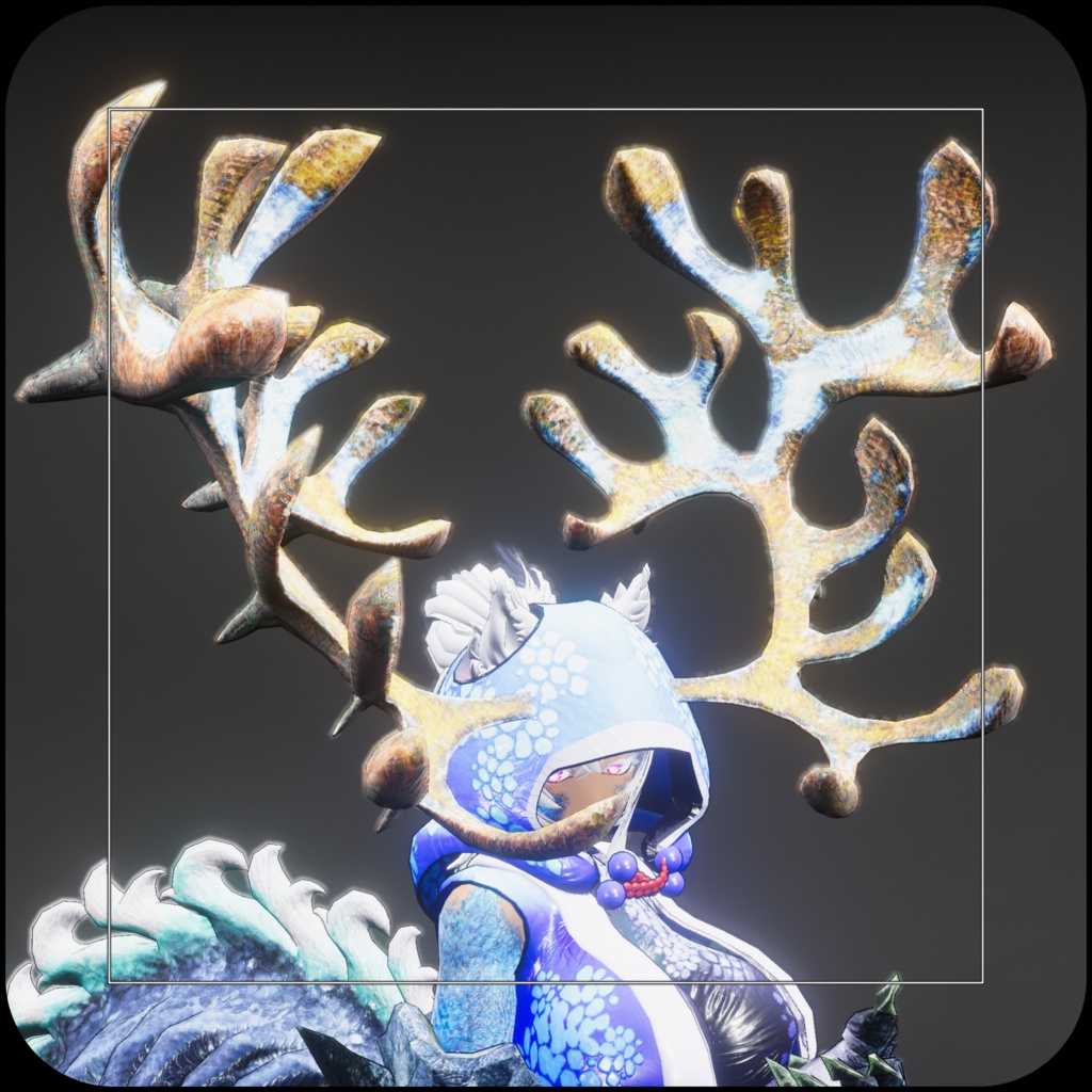 【DragonHornシリーズ】DragonHorn_M 乾坤の外殻【3Dモデル衣装・装飾品】