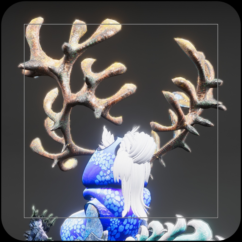 【DragonHornシリーズ】DragonHorn_M 乾坤の外殻【3Dモデル衣装・装飾品】