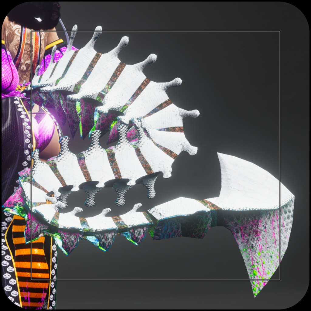 【DragonTailシリーズ】DragonTail_02_A White Clown Ax【3Dモデル衣装・装飾品】