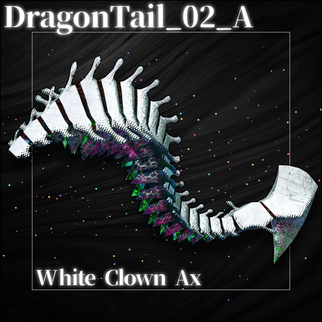 【DragonTailシリーズ】DragonTail_02_A White Clown Ax【3Dモデル衣装・装飾品】