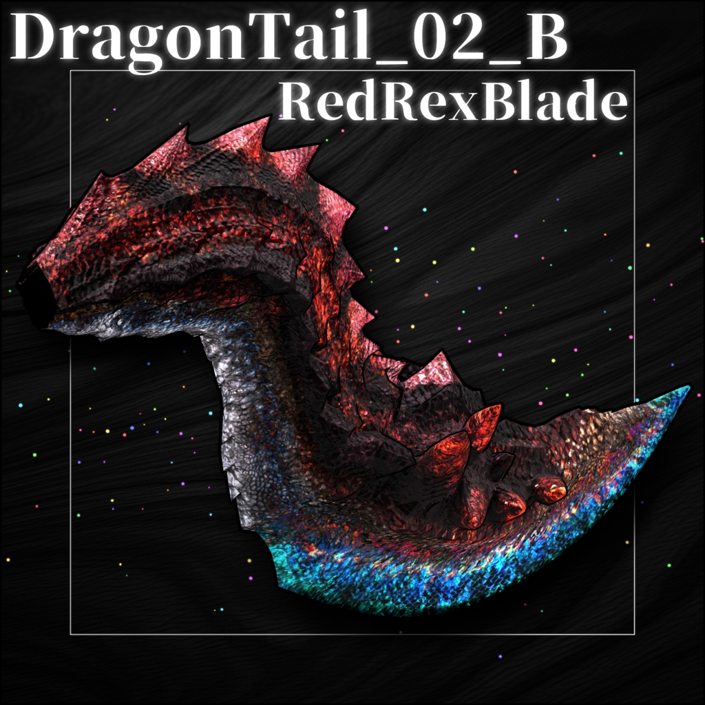 【DragonTailシリーズ】DragonTail_02_B Red Rex Blade【3Dモデル衣装・装飾品】