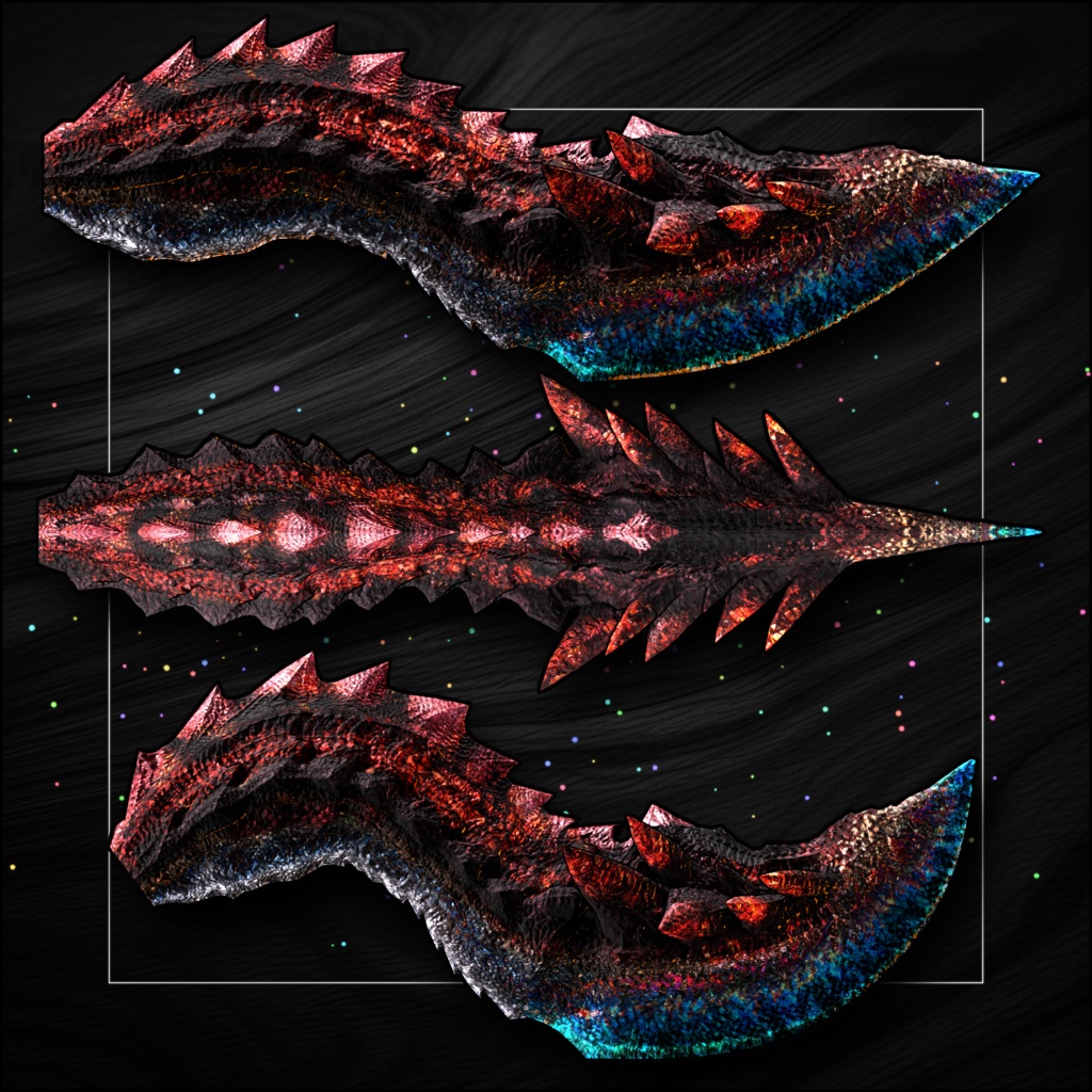 【DragonTailシリーズ】DragonTail_02_B Red Rex Blade【3Dモデル衣装・装飾品】