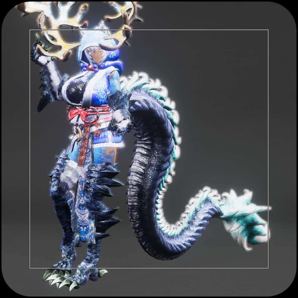 【DragonTailシリーズ】DragonTail_02_D -青龍-Seiryu【3Dモデル衣装・装飾品】