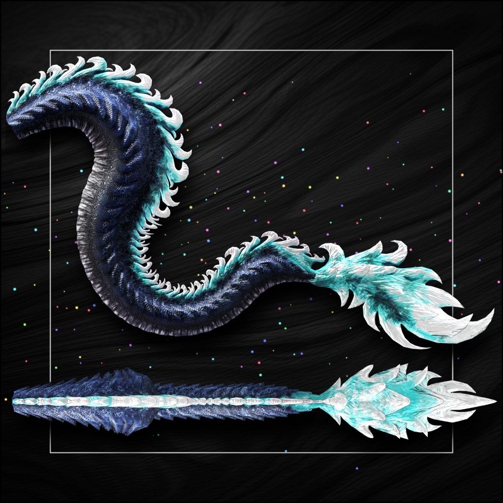 【DragonTailシリーズ】DragonTail_02_D -青龍-Seiryu【3Dモデル衣装・装飾品】