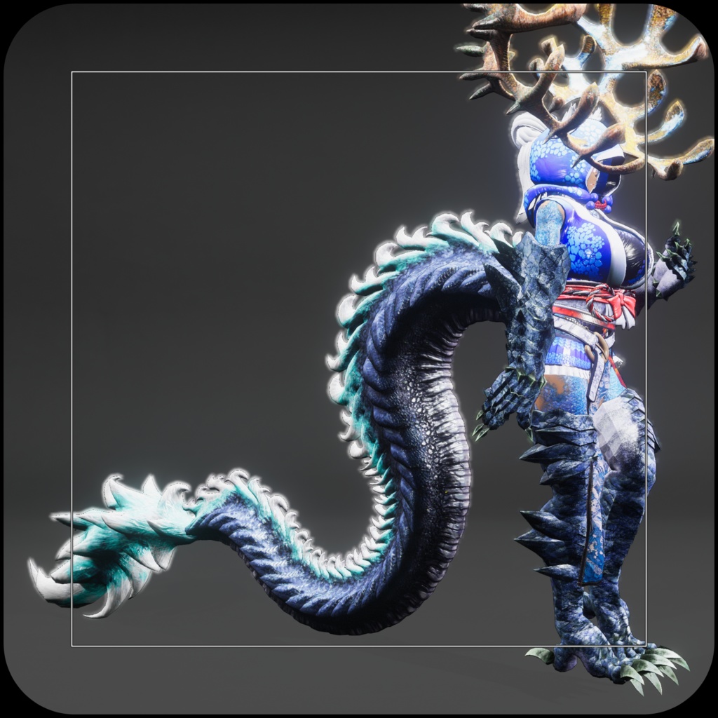 【DragonTailシリーズ】DragonTail_02_D -青龍-Seiryu【3Dモデル衣装・装飾品】