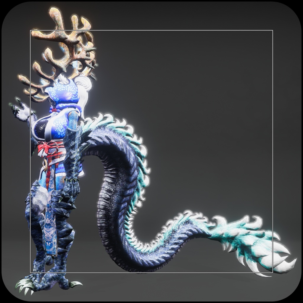 【DragonTailシリーズ】DragonTail_02_D -青龍-Seiryu【3Dモデル衣装・装飾品】