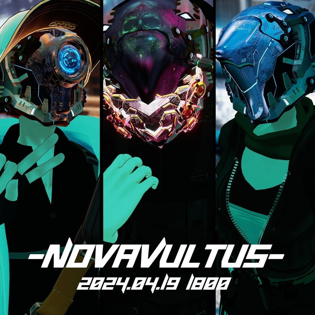 メカヘッドパーツ「NovaVultus」【3Dモデル衣装・装飾品】