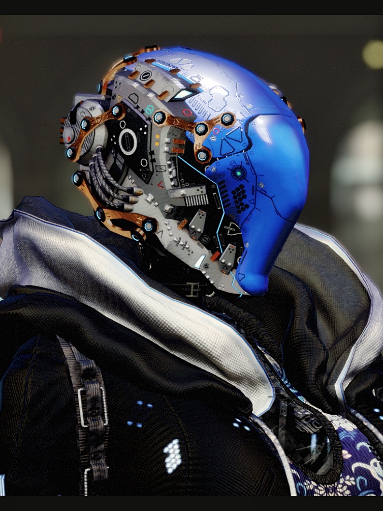 メカヘッドパーツ「NovaVultus」【3Dモデル衣装・装飾品】