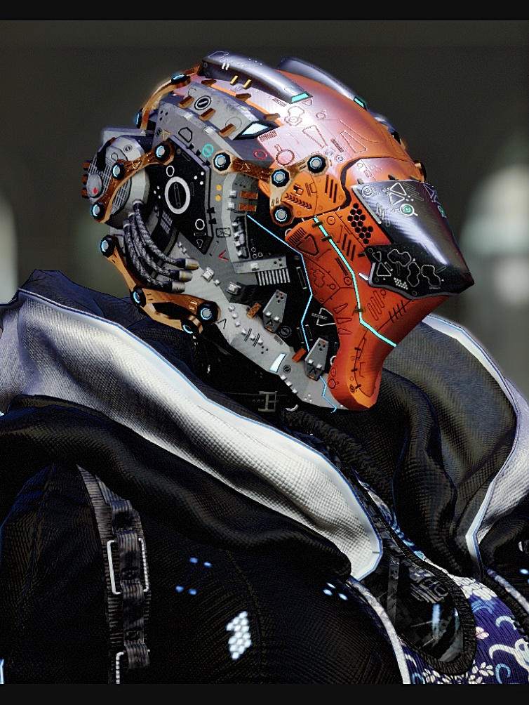 メカヘッドパーツ「NovaVultus」【3Dモデル衣装・装飾品】