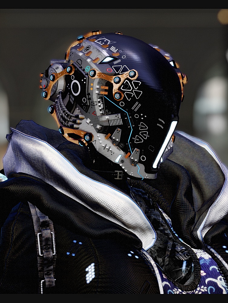 メカヘッドパーツ「NovaVultus」【3Dモデル衣装・装飾品】