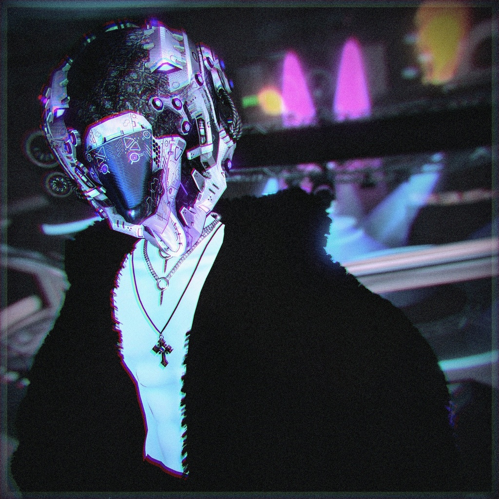 メカヘッドパーツ「NovaVultus」【3Dモデル衣装・装飾品】