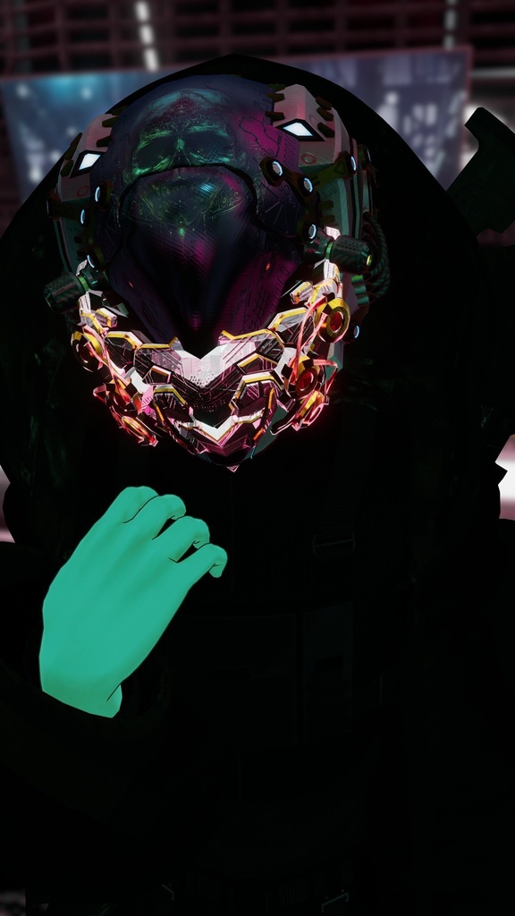 メカヘッドパーツ「NovaVultus」【3Dモデル衣装・装飾品】