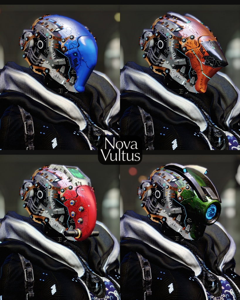 メカヘッドパーツ「NovaVultus」【3Dモデル衣装・装飾品】