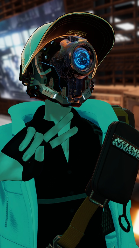 メカヘッドパーツ「NovaVultus」【3Dモデル衣装・装飾品】