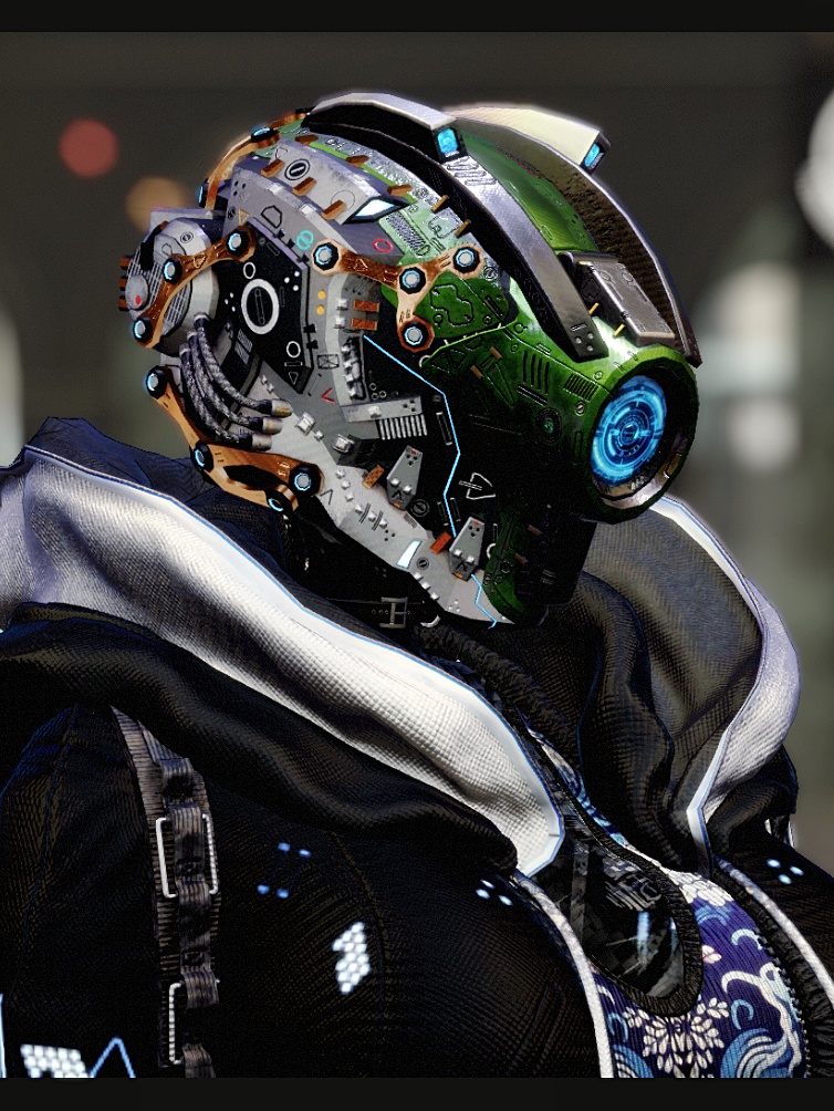 メカヘッドパーツ「NovaVultus」【3Dモデル衣装・装飾品】