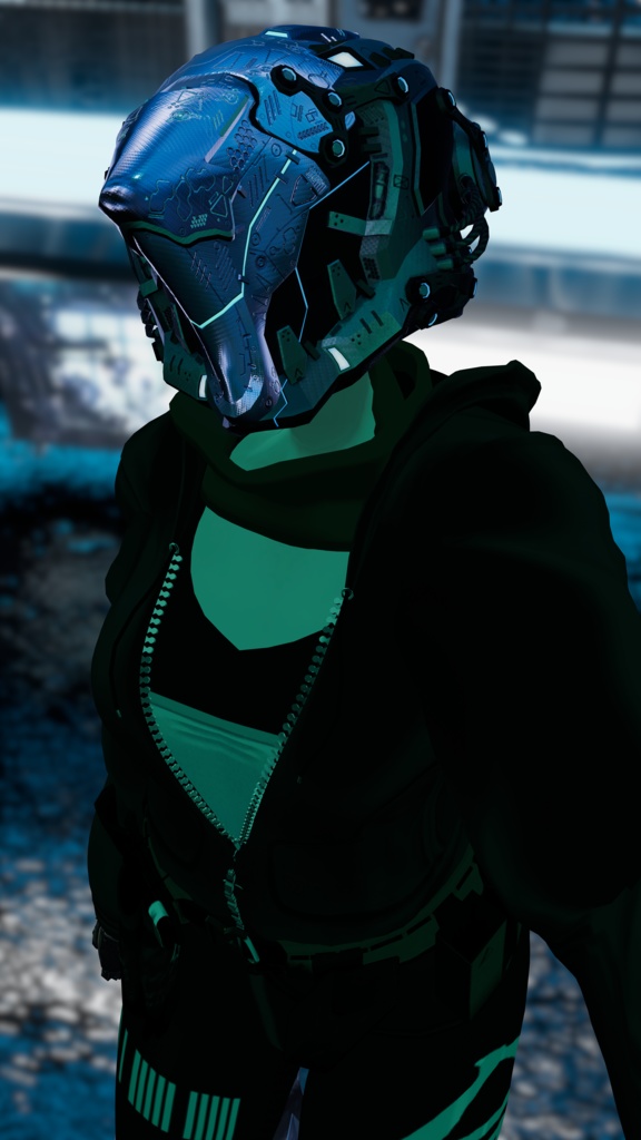 メカヘッドパーツ「NovaVultus」【3Dモデル衣装・装飾品】