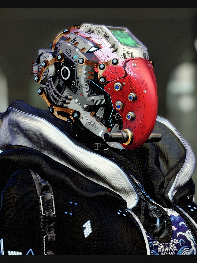 メカヘッドパーツ「NovaVultus」【3Dモデル衣装・装飾品】