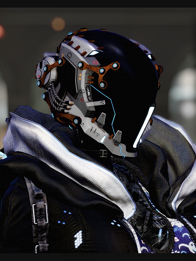 メカヘッドパーツ「NovaVultus」【3Dモデル衣装・装飾品】