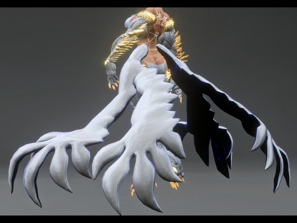 【DragonPartsセット】WhiteDragonSet『神聖海竜』【3Dモデル衣装・装飾品】