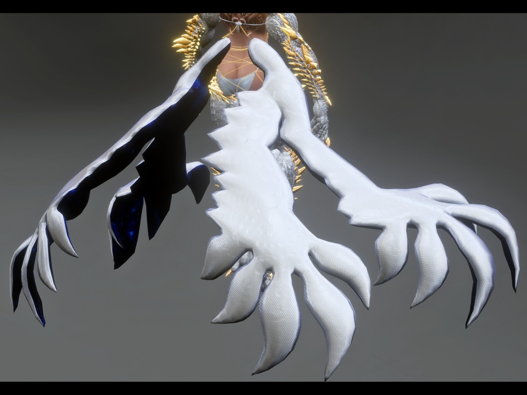 【DragonPartsセット】WhiteDragonSet『神聖海竜』【3Dモデル衣装・装飾品】