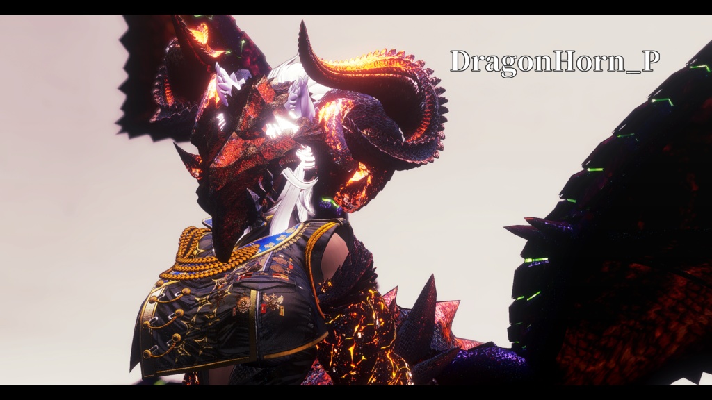 【DragonHornシリーズ】DragonHorn_P 陸合開眼【3Dモデル衣装・装飾品】