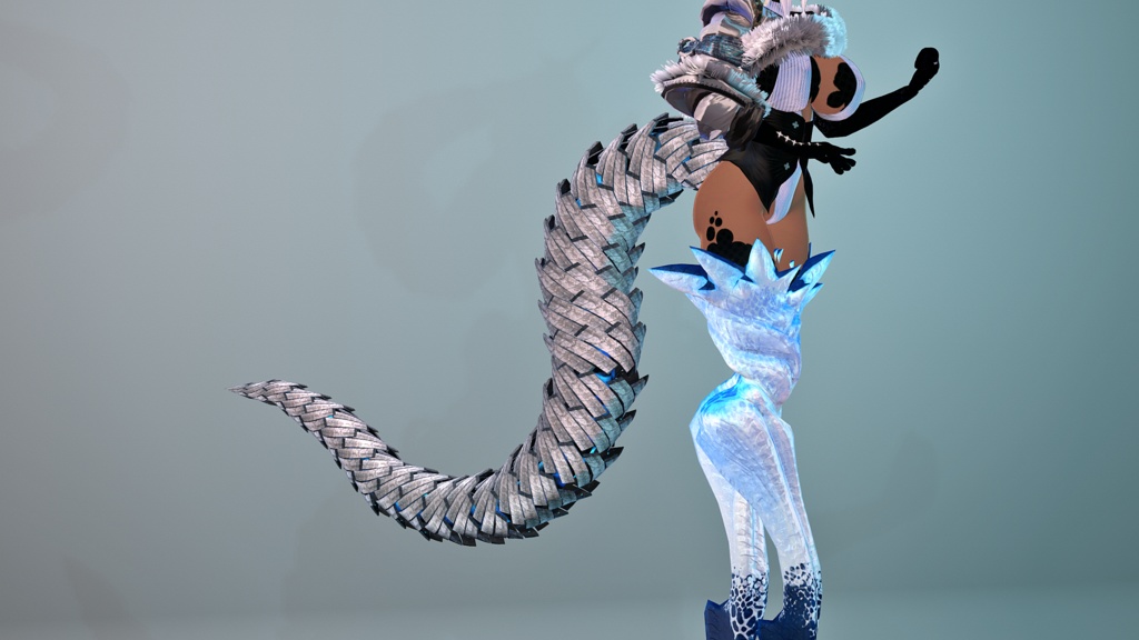 【DragonHornシリーズ】DragonHorn_R 板状螺旋角【3Dモデル衣装・装飾品】