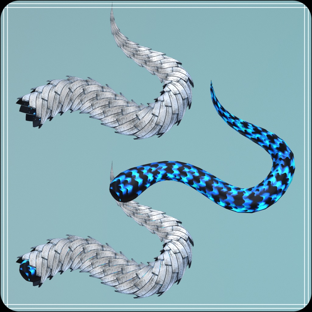 【DragonHornシリーズ】DragonHorn_R 板状螺旋角【3Dモデル衣装・装飾品】