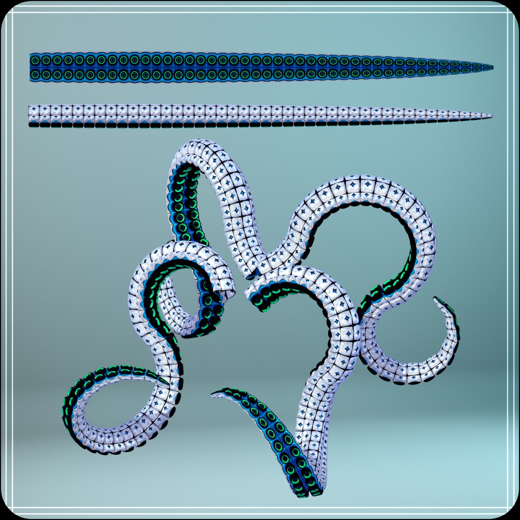 【DragonParts】DeepSeaDragonParts『白触-WhiteTentacle-』【3Dモデル衣装・装飾品】