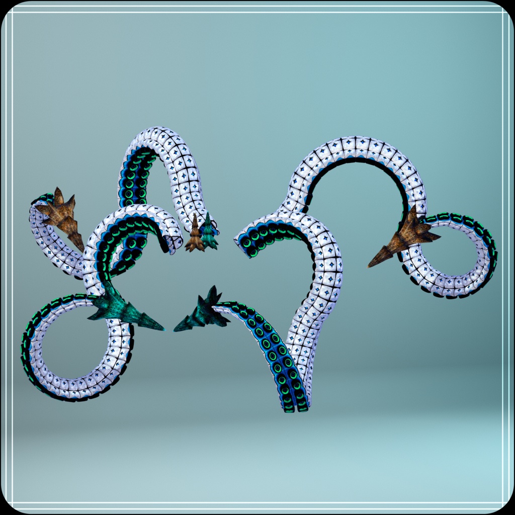 【DragonParts】DeepSeaDragonParts『白触-WhiteTentacle-』【3Dモデル衣装・装飾品】