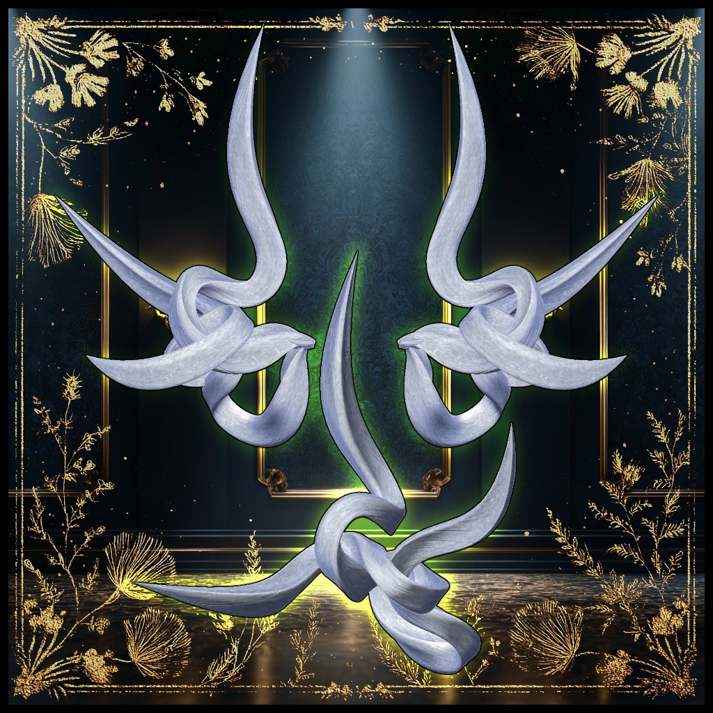 【DragonHornシリーズ】DragonHorn_T 智輪の白従角【3Dモデル衣装・装飾品】